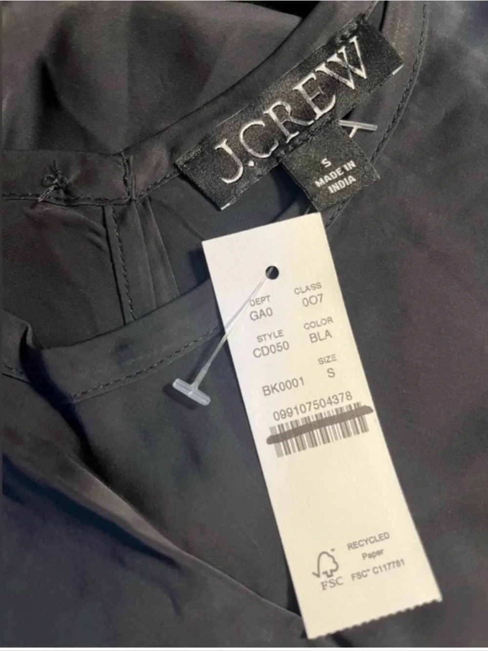 J.Crew Drapey T-shirt top in black